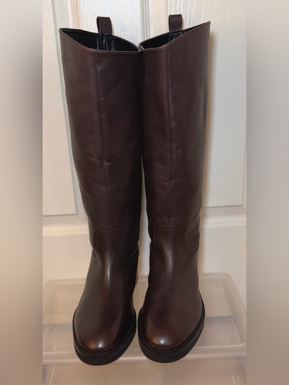 ASOS NWT Cheltenham “Dressy Riding” Leather Knee Boots in Brown, Size: 8